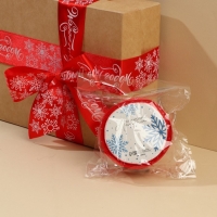 Лента атласная &laquo;С Новым годом&raquo;, красная, 4 см &times; 5 метров