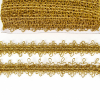 Тесьма с нашивками &laquo;Золото&raquo;, ширина 4 см, в упаковке 25 м