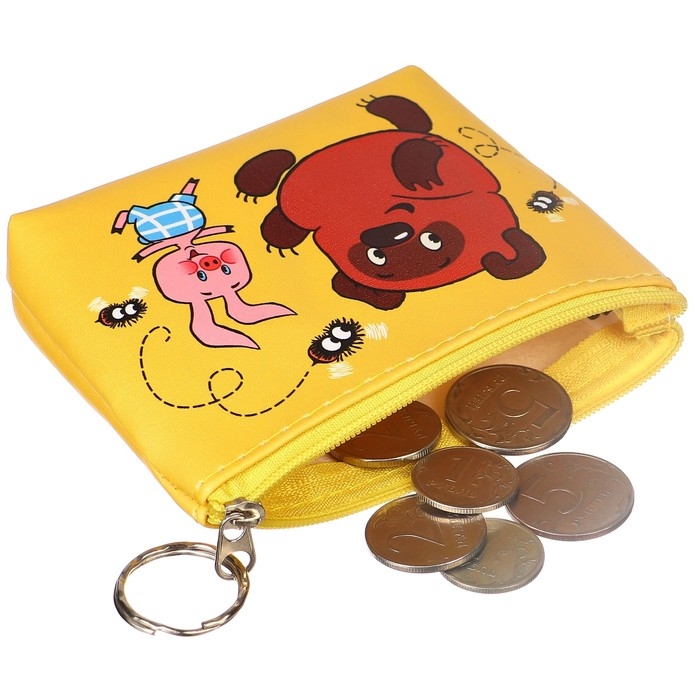 Кошелек-сумочка, кожзам на молнии, 11,5 х 2,5 х 8 см, Винни-Пух