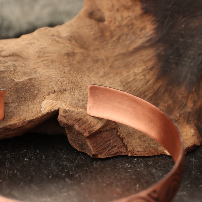 Браслет &laquo;Змеевик клубок&raquo;, пластинчатый, узкий, медь