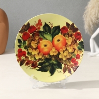 Тарелка декоративная &laquo;Фрукты&raquo;, с рисунком на холсте, D = 20 см
