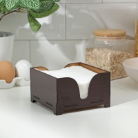 Салфетница деревянная &laquo;Мокко&raquo;, без гравировки, с салфетками, цвет шоколадный