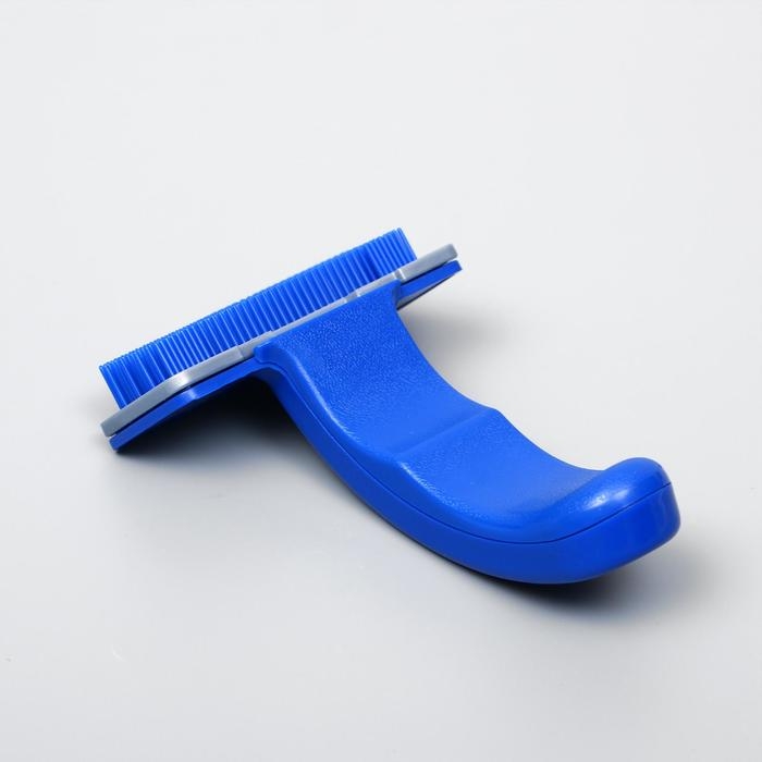 Пуходёрка пластиковая с самоочисткой, 10 х 15 см, синяя Пуходёрка пластиковая с самоочисткой, 10 х 15 см, синяя