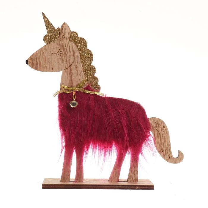Новогодний декор с подсветкой &laquo;Единорог с колокольчиком&raquo; 21.5&times;5&times;23 см, красный