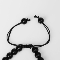 Браслет унисекс &laquo;Шамбала&raquo; пуля, цвет чёрный с серым металлом, шар №8, d=7 см