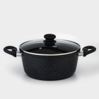 Кастрюля Доляна &laquo;Элит&raquo;, 4 л, d=26 см, h=11 см, антипригарное покрытие, стеклянная крышка