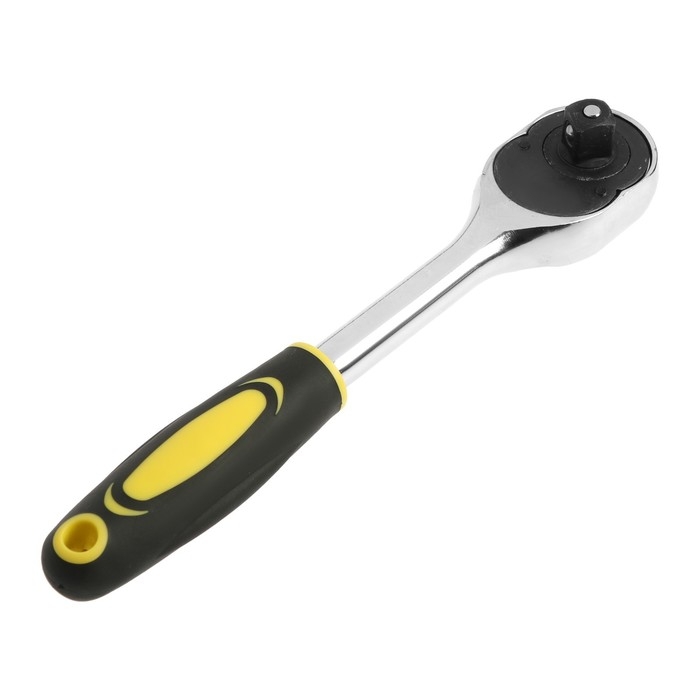 Вороток с трещоткой ТУНДРА, CrV, квадрат 1/2 Вороток с трещоткой ТУНДРА, CrV, квадрат 1/2", 2К рукоятка, 24 зуба, 250 мм