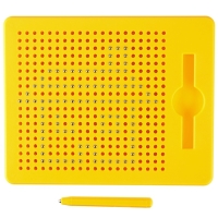 Планшет обучающий &laquo;Магнитное рисование: Лео и Тиг&raquo;, 380 отверстий, цвет жёлтый