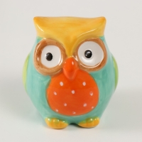 Копилка керамика "Яркий совёнок в горошек" 7,5х7,5х9 см Копилка керамика "Яркий совёнок в горошек" 7,5х7,5х9 см