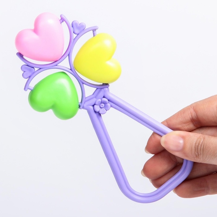 Погремушка на палочке &laquo;Сердечки&raquo;, виды МИКС