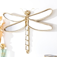 Панно настенное зеркальное "Стрекоза" золото 28х4х23 см