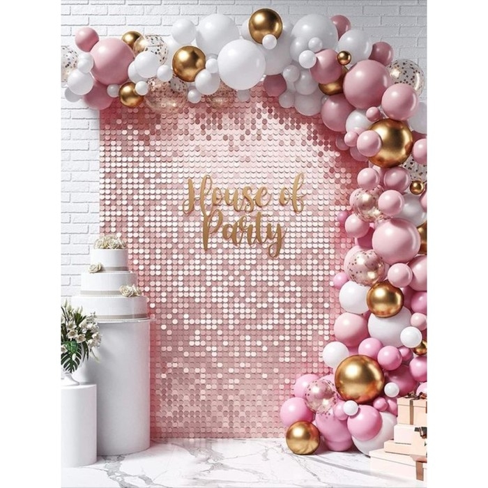 Панель с пайетками для фотозоны 30*30см, серебристый