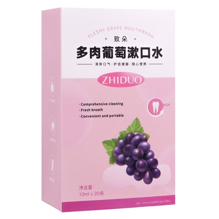 Набор ополаскивателей для рта в стиках со вкусом винограда, 20шт по 10 мл Набор ополаскивателей для рта в стиках со вкусом винограда, 20шт по 10 мл