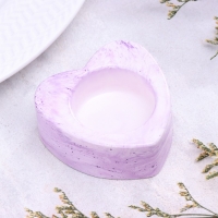 Подсвечник "Сердце малое. Мрамор" из гипса,7х3см,мрамор с фиолетовыми поллосками Подсвечник "Сердце малое. Мрамор" из гипса,7х3см,мрамор с фиолетовыми поллосками