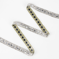 Стразы термоклеевые «Квадрат», ширина - 13 мм, 4,5 ± 0,5 м, цвет серебряный Стразы термоклеевые «Квадрат», ширина - 13 мм, 4,5 ± 0,5 м, цвет серебряный