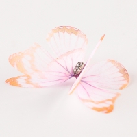 Декор для творчества &laquo;Бабочка&raquo;, двухслойный, набор 12 шт.,размер 1 шт. &mdash; 5 &times; 4 см, цвет оранжевый