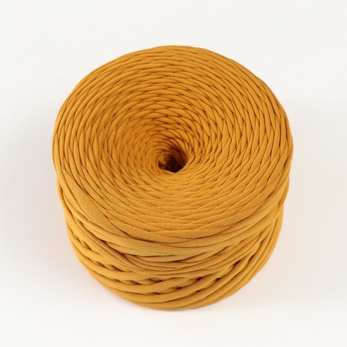 Трикотажная пряжа, ширина 7-9 мм, 100м/295 гр&plusmn;10% (18 - горчица)