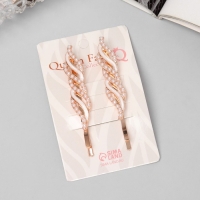 Невидимка для волос "Кэли" (набор 2 шт) нежность, 6 см, розовое золото Невидимка для волос "Кэли" (набор 2 шт) нежность, 6 см, розовое золото