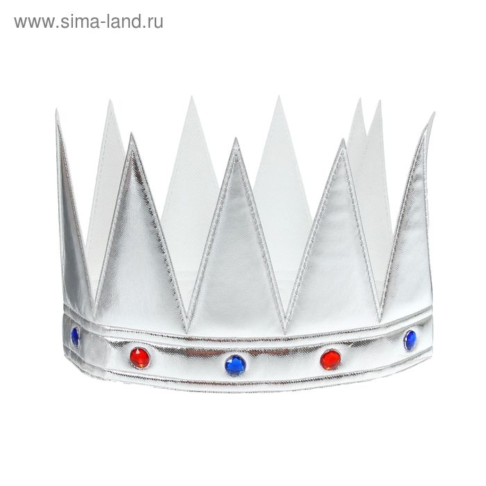 Корона &laquo;Царь&raquo;, с камнями, цвет серебряный