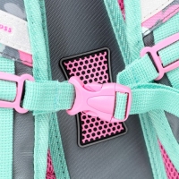 Рюкзак каркасный 39 х 29 х 17 см, серый/бирюзовый ACR22-179-11 Рюкзак каркасный 39 х 29 х 17 см, серый/бирюзовый ACR22-179-11