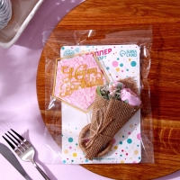 Набор для украшения: топпер &laquo;С днём рождения&raquo; 1 шт, кольцо для салфеток 1 шт, МИКС