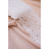 Кружево гипюровое, 105 мм &times; 6,8 &plusmn; 0,5 м, цвет белый