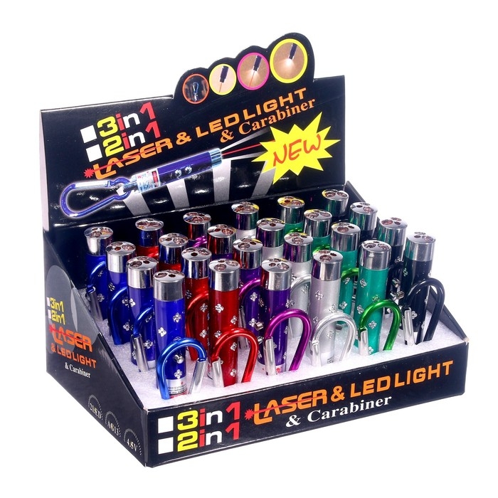 Лазер на карабине &laquo;Камушки № 1&raquo;, с фонариком, цвета МИКС