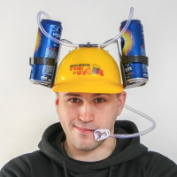 Каска &laquo;Делу время, а пиво щас&raquo;, с отверстиями под банки, обхват головы 56-58 см