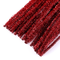 Проволока с ворсом для поделок &laquo;Блеск&raquo;, набор 50 шт, размер 1 шт: 30&times;0,6 см, цвет красный