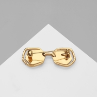 Брошь &laquo;Очки&raquo; гламур, цвет белый в золоте