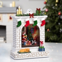 Фигура светодиодная &laquo;Чудесный камин&raquo;, 26х10х18 см, музыка, батарейки ААх3 (не вкомплекте), USB, свечение тёплое белое