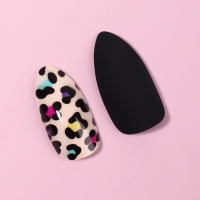 Накладные ногти &laquo;Лео&raquo;, 12 шт, с клеевыми пластинами, форма миндаль, чёрные, бежевые