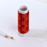 Нить атласная, 120D/2, 700 м, цвет алый №107 Нить атласная, 120D/2, 700 м, цвет алый №107