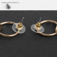 Серьги висячие со стразами &laquo;Голливуд&raquo; нити на кольце, цвет белый в золоте, 16 см