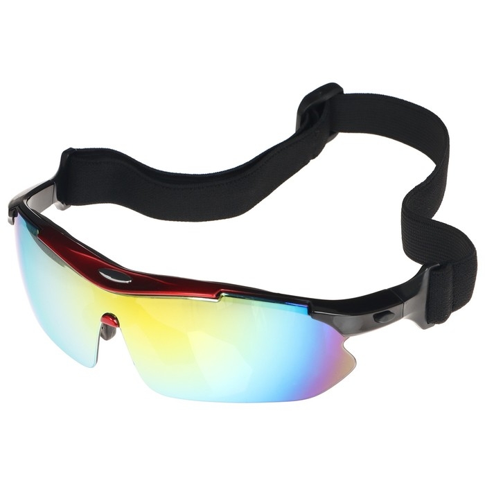 Очки велосипедные со сменными линзами в кейсе, цвет красный Очки велосипедные со сменными линзами в кейсе, цвет красный