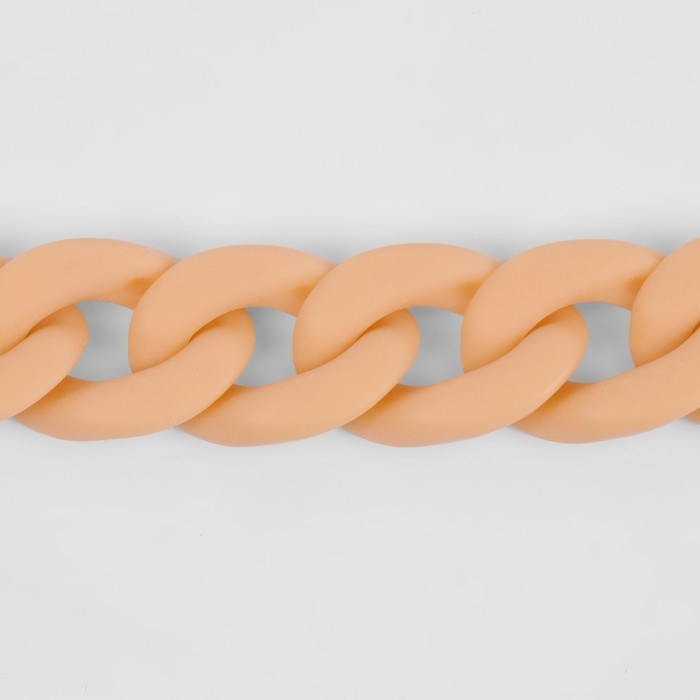 Цепочка для сумки, пластиковая, матовая, 23 × 17 мм, 120 см, цвет оранжево-бежевый Цепочка для сумки, пластиковая, матовая, 23 × 17 мм, 120 см, цвет оранжево-бежевый