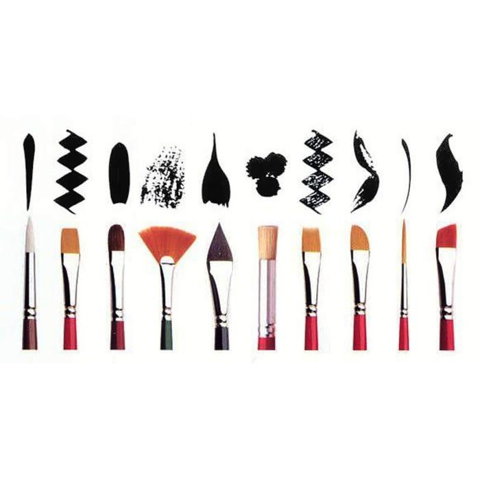 Набор кистей, микс, 4 штуки, Erich Krause. Состав: "Пони" круглые № 2 и № 6, щетина плоская № 4 и № 8, в блистере