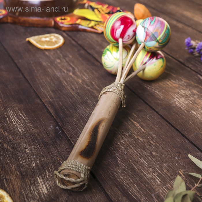 Сувенирный музыкальный инструмент Сувенирный музыкальный инструмент "Маракас составной" 9x9x25 см МИКС