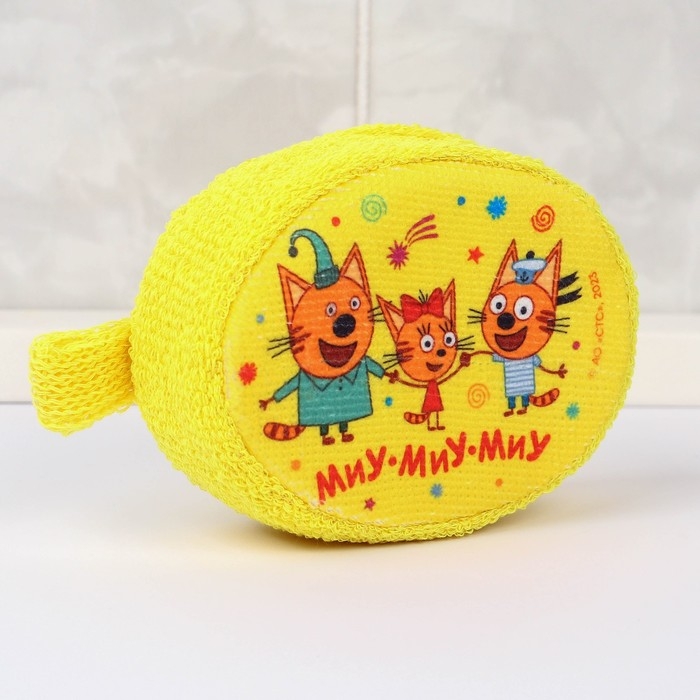 Мочалка детская Три кота «Пляж» размер 15х10см Мочалка детская Три кота «Пляж» размер 15х10см