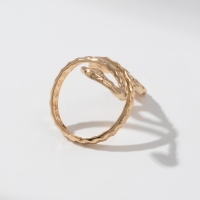 Новый год! Символ года 2025! Кольцо металл &laquo;Змея&raquo; извилистая, цвет золото, размер 16