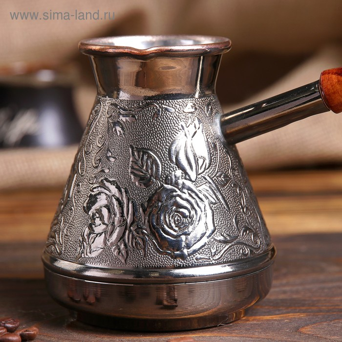 Турка для кофе медная &laquo;Роза&raquo;, 0,4 л