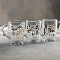 Кружка стеклянная &laquo;Пожелания&raquo;, 300 мл, рисунок МИКС