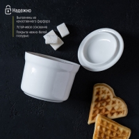 Сахарница фарфоровая с крышкой Magistro &laquo;Бланш&raquo;, 250 мл, цвет белый