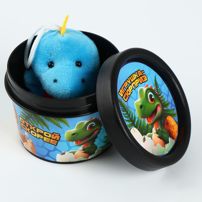 Мягкая игрушка в банке Мягкая игрушка в банке "Дино", микс