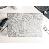 Салфетка сервировочная на стол Доляна &laquo;Листопад&raquo;, 45&times;30 см, цвет серебряный