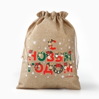 Мешок подарочный с термонаклейкой &laquo;С Новым годом&raquo;, 30 х 40 см , Новый год