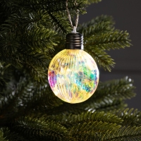 Елочный шар &laquo;Ретро шар&raquo; 8х10.5 см, 5 LED, LR44x3 (в комплекте), свечение тёплое белое