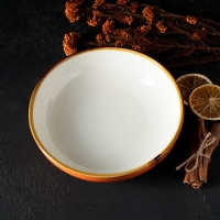 Тарелка глубокая фарфоровая Magistro &laquo;Церера&raquo;, 1,1 л, d=22 см, цвет оранжевый