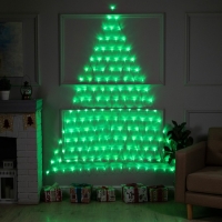 Гирлянда &laquo;Сеть-ёлка&raquo; 2 &times; 2 м, IP20, тёмная нить, 152 LED, свечение зелёное, 8 режимов, 220 В