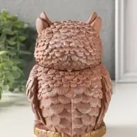 Шкатулка для украшений с крышкой &laquo;Сова Теремок&raquo;, 15&times;10 см, гипс, коричневый с росписью